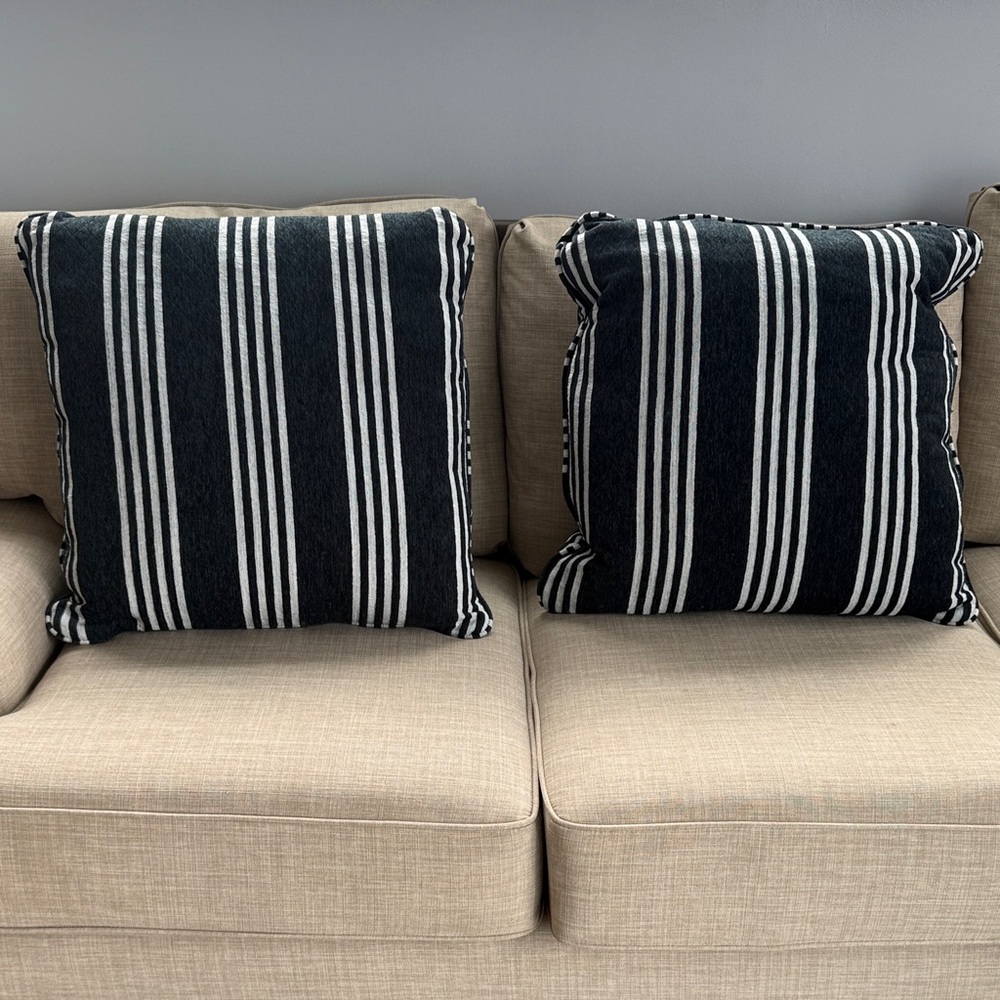 New/Never Used | Striped Black and White Throw Pillows